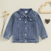 Pudcoco Baby Girl Denim Jacket Big Sis Embroidery Lightweight Long Sleeve Button Cardigan Coat Infant Spring Fall Outwear 1-5T - Image 2